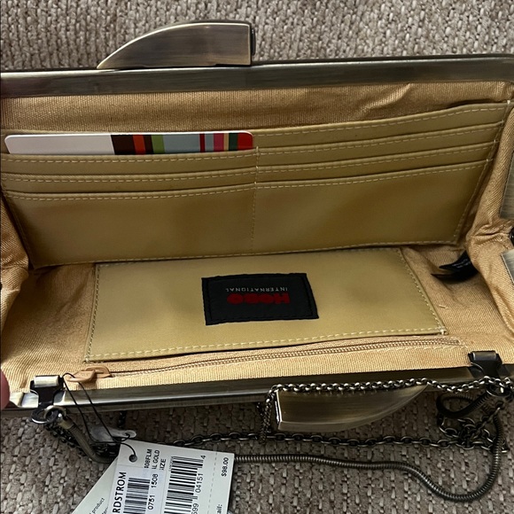 HOBO Women's Brushed Gold and Pink Patterned Clutch - Picture 4 of 6